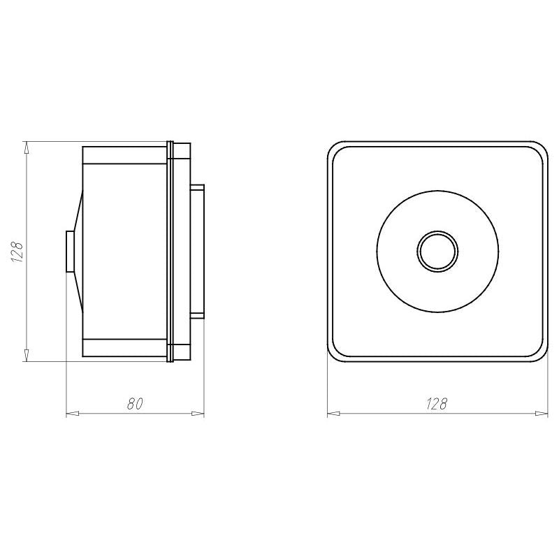 Kaiser - Dose, Gehäuse für Montage in der Wand/Decke Abzweigkasten 1295-02 128x128mm