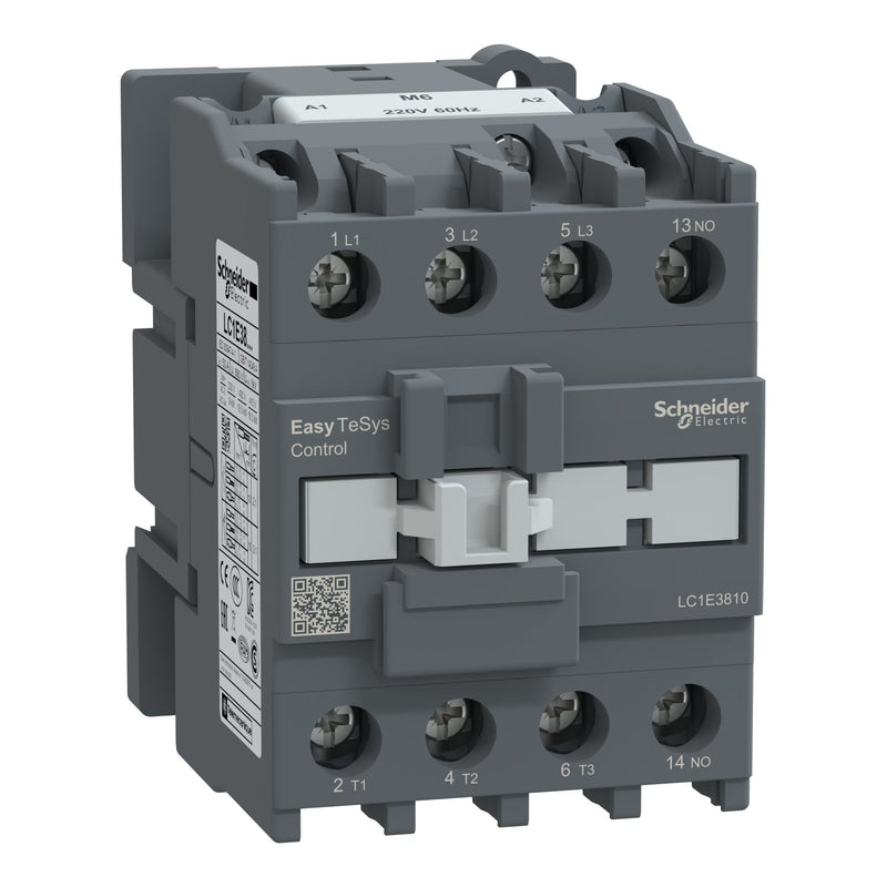 Schneider Electric - Leistungsschütz zum Schalten von Wechselstrom Leistungsschütz Easy TeSys LC1E3810M6 3P 38A 220VAC 60Hz