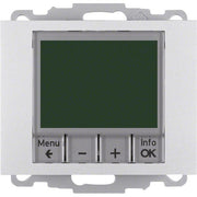 Berker - Raumthermostat/Uhrenthermostat Temperaturregler alu 20447103 m. Zentralstück