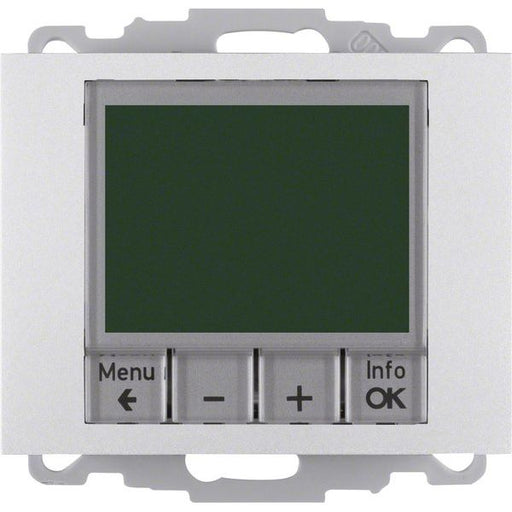 Berker - Raumthermostat/Uhrenthermostat Temperaturregler alu 20447103 m. Zentralstück