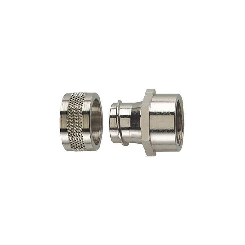 HellermannTyton - Metall-Schutzschlauch-Verschraubung Metallverschraubung 2tlg. 166-30602(10) starres Innengewinde − 10 Stück