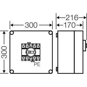 Hensel - Lasttrennschalter Mi-Lastschaltergehäuse Mi 7214 100A, 4polig+PE