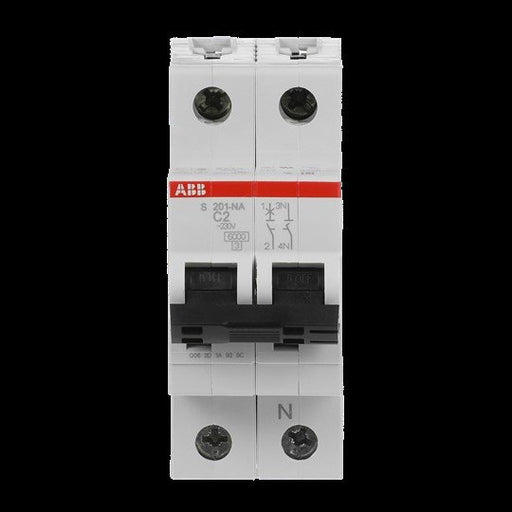 ABB Stotz S&J - Leitungsschutzschalter Sicherungsautomat S201-C2NA 6kA 2A C 1p+N (2p)