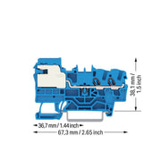 WAGO - Neutralleitertrenn-Reihenklemme 2-Leiter-N-Trennklemme 2002-7214 blau