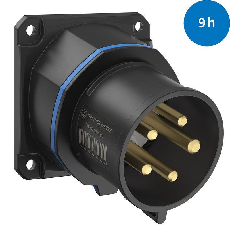 Walther Werke - CEE-Gerätestecker (IEC 60309) CEE NEO Phasenwender FW713509PH schräg 16A5P9h IP54 − 10 Stück