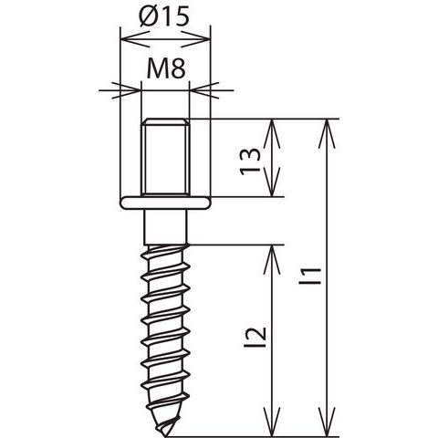 DEHN - Holz-/Spanplattenschraube Holzschraube HSC8X32AGM8X13STGALZ St/galZn M8x10 L50mm