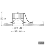 LTS Licht&Leuchten - Downlight/Strahler/Flutlicht LED-Einbaudownlight FLIQ 200.2040.01DAsw 29W 4000K ET105 DALI