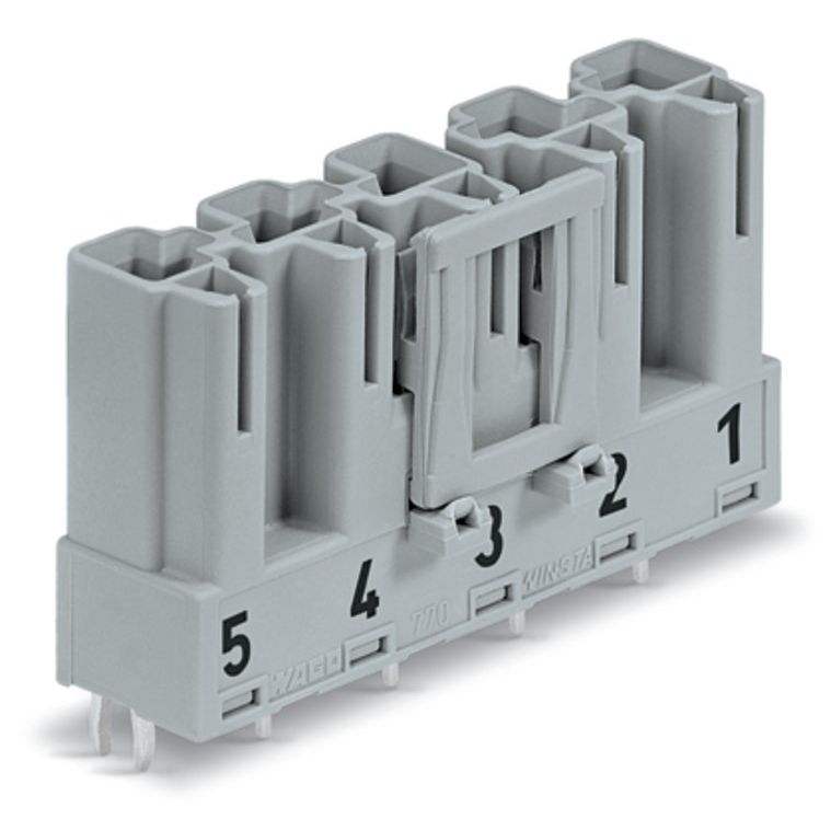WAGO - Leiterplattensteckverbinder Stecker für Leiterplatten 770-855 5-polig,grau − 50 Stück