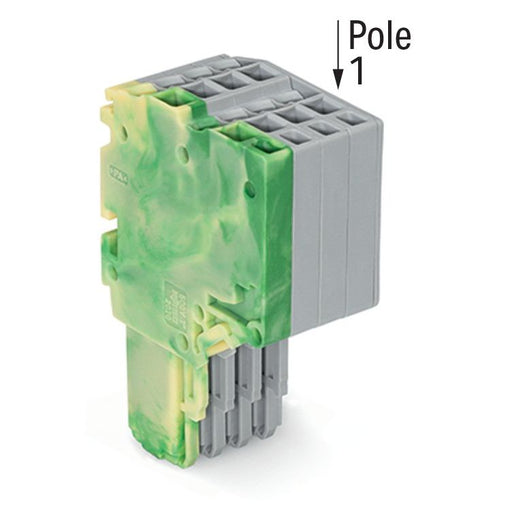 WAGO - Ein- und mehrpolige Klemmenleiste 2-Leiter-Federleiste 2020-204/000-037 1,5mm²,gn-ge/gr − 50 Stück