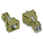 WAGO - Geräteanschluss für steckbare Gebäudeinstallation Snap-In-Stecker 890-772 2-polig,Kod. B,hgn − 50 Stück