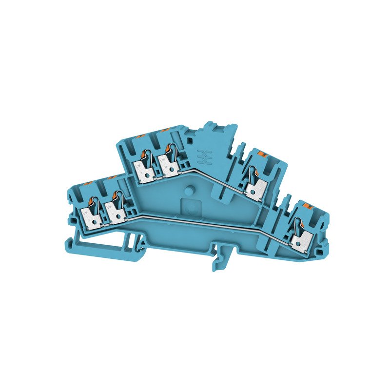 Weidmüller - Durchgangs-Reihenklemme Klemme A2T 2.5 3C BL PUSH IN, 2.5 mm² − 50 Stück