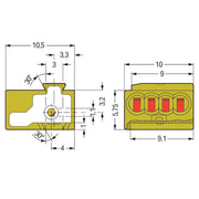 WAGO - Leiterplattenklemme 4-Leiter-Federleiste 243-742/000-006 PUSHWIRE,0,8mm,bl − 50 Stück