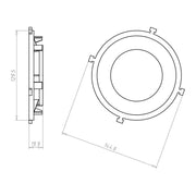 Kaiser - Zubehör/Ersatzteile für Leuchteneinbaugehäuse Frontteil HaloX 100 1281-62 DA 75 für Sichtbeton − 8 Stück