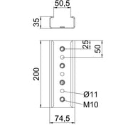 OBO Bettermann - Photovoltaik-Verbindungs- und Befestigungselement Längsverbinder LV FT für Trägerprofil 35x − 20 Stück