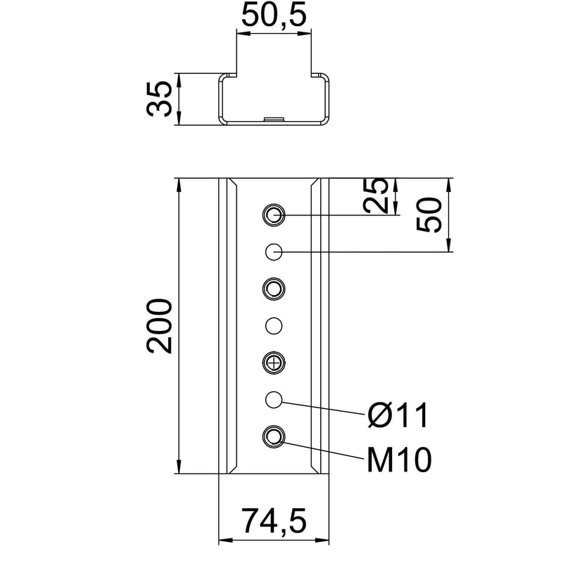 OBO Bettermann - Photovoltaik-Verbindungs- und Befestigungselement Längsverbinder LV FT für Trägerprofil 35x − 20 Stück