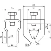 DEHN - Anschlussklemme für Stab-/Tiefenerder TE-Anschlussklemme AKESTE20RD10FL30V4A NIRO D20mm f.Rd10mm