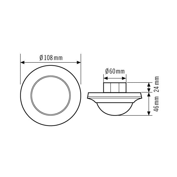ESYLUX - Bussystem-Bewegungsmelder Decken-Präsenzmelder PD-C 360i/24 ELC UP, 360 Grad