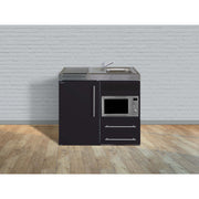 Stengel - Mini-Küche Miniküche Premiumline MPMSM100MWGKFliBre Schwarz matt