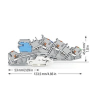 WAGO - Installations-Etagenklemme Installationsetagenklemme 2205-7641 4 mm² mit Drücker − 50 Stück