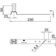 OBO Bettermann - Dachleitungshalter für Blitzschutz Dachleitungshalter 157 F-VA 230 35 35mm − 20 Stück