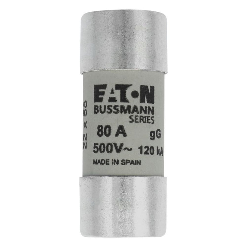 Eaton - Zylindrische Sicherung Sicherungseinsatz Nieders. CYLINDRICA#C22G80 80A AC 500V 120kA − 10 Stück