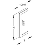 Niedax - Wandanschlussblende für Geräteeinbaukanal GK-Wandabschlussblende li GWBL 213T80 L 254x80mm
