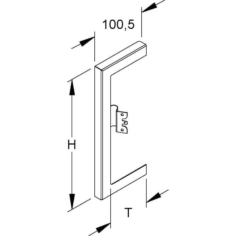Niedax - Wandanschlussblende für Geräteeinbaukanal GK-Wandabschlussblende li GWBL 213T80 L 254x80mm