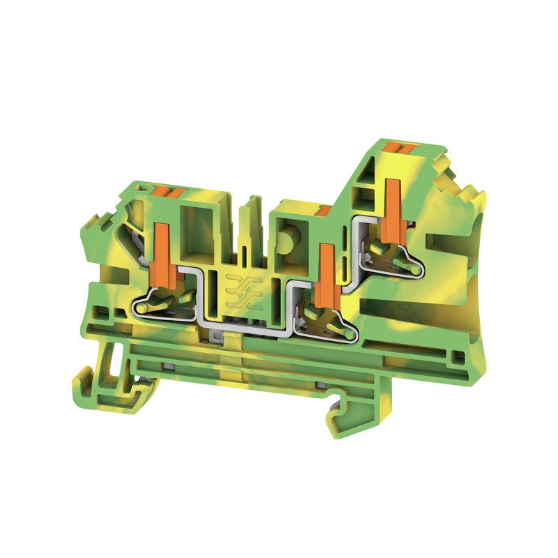 Weidmüller - Schutzleiter-Reihenklemme Klemme AL3C 4 PE PUSH IN, 4 mm² − 50 Stück