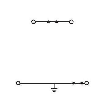 WAGO - Schutzleiter-Reihenklemme Doppelstockklemme 870-517 0,08-2,5/4qmm PE/N − 50 Stück