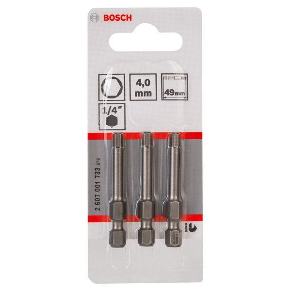 Bosch - Bit Schrauberbit Extra-Hart 2607001733 HEX 4 49 mm 3er-Pack