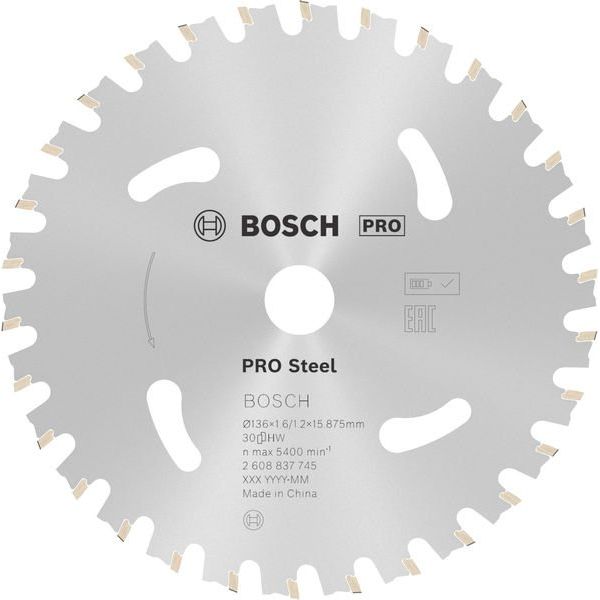 Bosch - Kreissägeblatt PRO Steel cordless 2608837745 Kreissägeblatt 136 x
