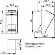Telegärtner - Kommunikationsanschlussdose Kupfer Modulaufnahme 100021430 22,5x45 abgewinkelt − 20 Stück