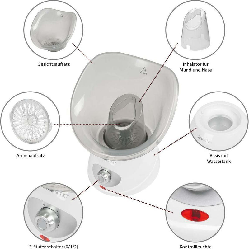 CLATRONIC - Körperpflegegerät Gesichtssauna CTC GS 3656 ws-grau  − 6 Stück