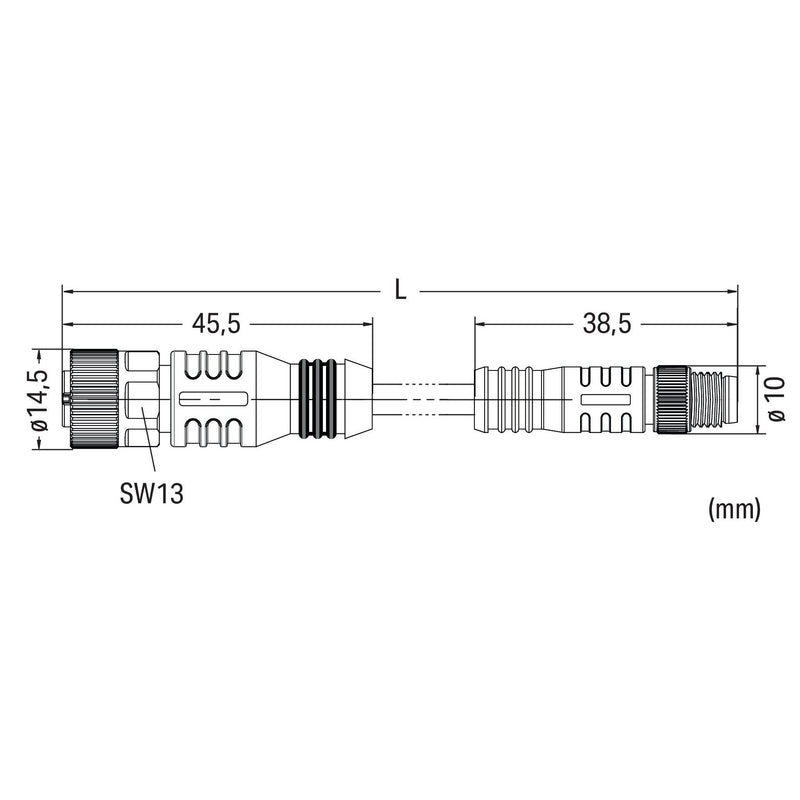 WAGO - Konfektioniertes Sensor-Aktor-Kabel Sensor-Aktorleitung axial 756-6501/030-015 M12A-Buchse M8-Stec