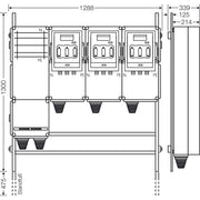 Hensel - Verteilerschrank für Energieversorgung Ladeverteiler Mi EV 140kW 3000 f.3 Abgänge a 140kW