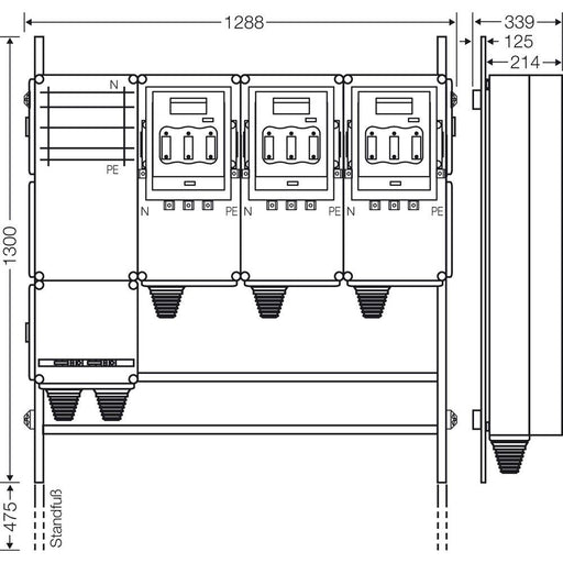 Hensel - Verteilerschrank für Energieversorgung Ladeverteiler Mi EV 140kW 3000 f.3 Abgänge a 140kW