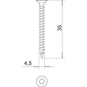 OBO Bettermann - Holz-/Spanplattenschraube Sprintschraube 4759T 4.5x35 − 200 Stück