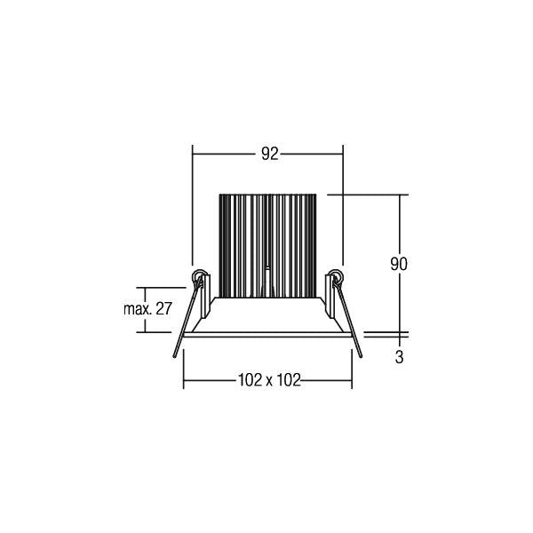 Brumberg Leuchten - Downlight/Strahler/Flutlicht LED-Einbauleuchte 12408073 13,6W 3000K ws 700mA