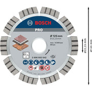 Bosch - Trenn-/Schleifscheibe Diamanttrennscheibe 2608602642 PRO Multi Material