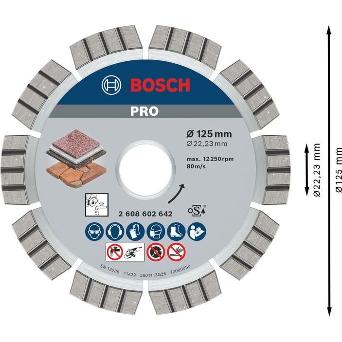 Bosch - Trenn-/Schleifscheibe Diamanttrennscheibe 2608602642 PRO Multi Material