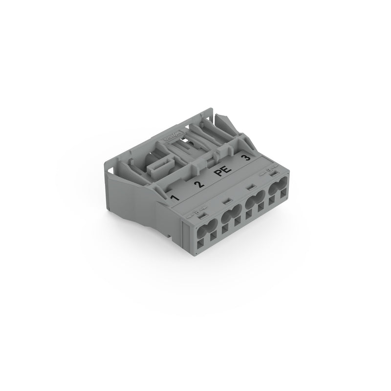 WAGO - Geräteanschluss für steckbare Gebäudeinstallation Snap-In-Stecker 770-754/062-000 4-polig,Kod. B,grau − 100 Stück