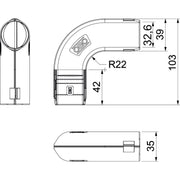 OBO Bettermann - Bogen für Installationsrohre Quick-Pipe-Bogen 3000 BMS M32 LGR 90 Grad