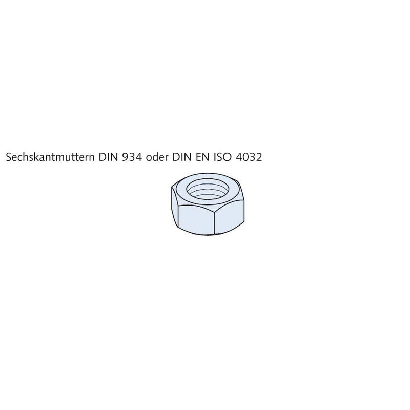 Leviat - Mutter Sechskantmutter MU-GV-M12 DIN 934/EN 24032 − 500 Stück