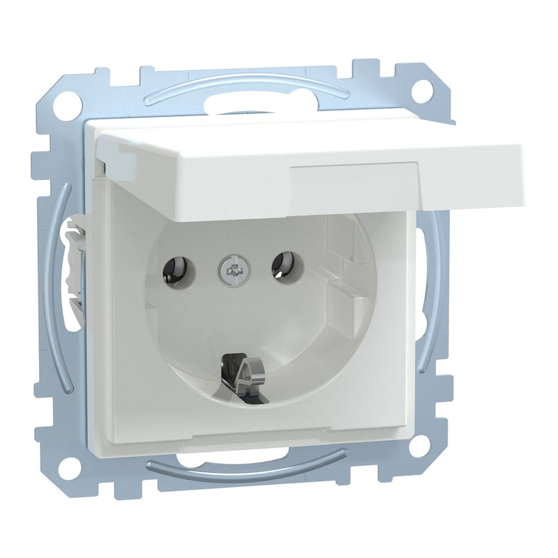 Merten - Steckdose SCHUKO-Steckdose aws/gl MEG2311-0325 Klappdeckel