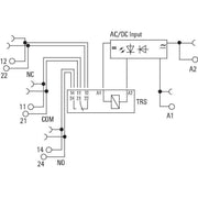 Weidmüller - Schaltrelais TRS 230VUC 2CO Termseries − 10 Stück