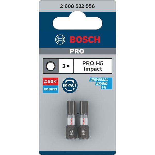 Bosch - Bit-Set PRO Hex Impact Bit, 2608522556VE(2) H5, 25 mm, 2-tlg
