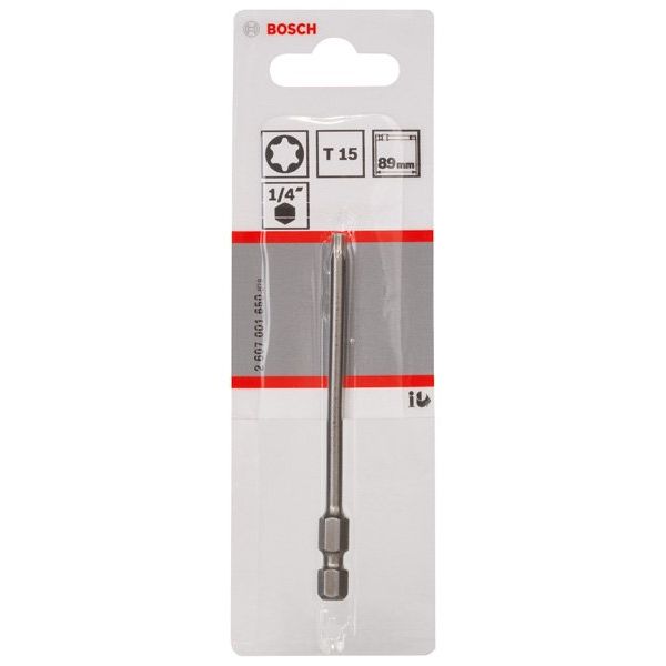 Bosch - Bit Schrauberbit Extra-Hart 2607001650 T15, 89 mm, 1er-Pack