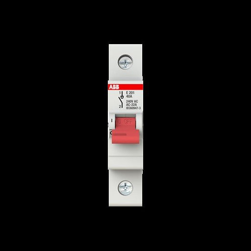 ABB Stotz S&J - Schalter für Reiheneinbau Trennschalter E201/40G Schaltgriff grau