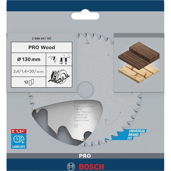 Bosch - Kreissägeblatt PRO Wood Kreissägeblatt, 2608641167 130 x 2,4 x 20 mm