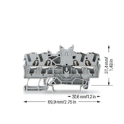 WAGO - Durchgangs-Reihenklemme Doppeldurchgangsklemme 2002-1441 2,5mm² − 100 Stück